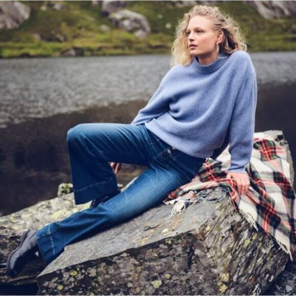 JCrew High-Rise Button-Fly Denim Trouser Jean CF627 Henry Louie Wash Size 27 NWT - Picture 1 of 7